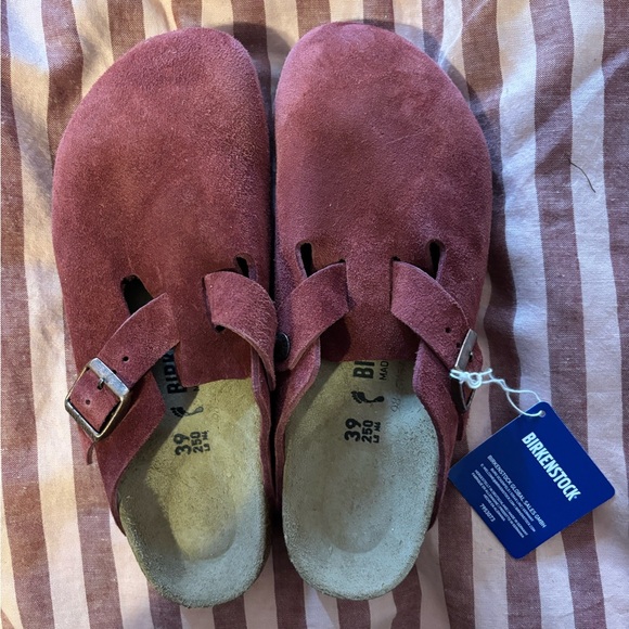 Birkenstock Shoes - Birkenstock Boston Clogs - 39, Zinfandel